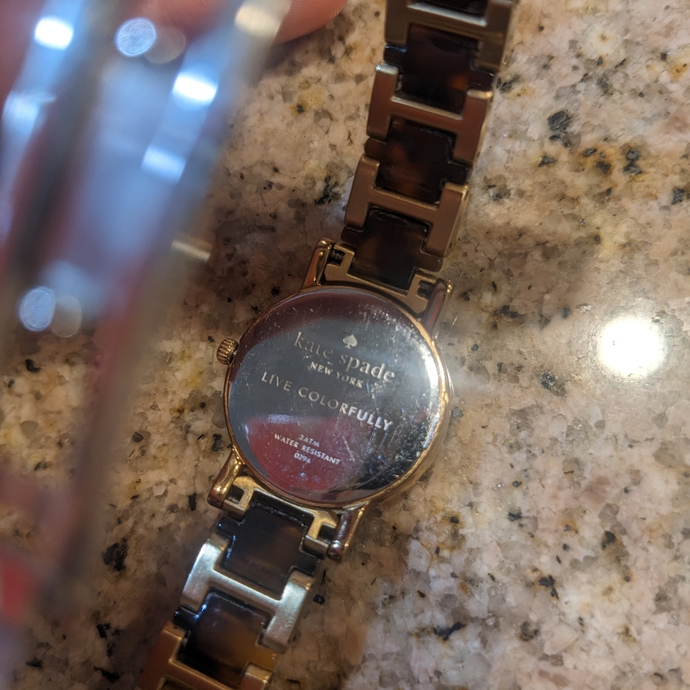 Gold & Tortoise Shell Kate Spade Watch - Picture 3 of 7